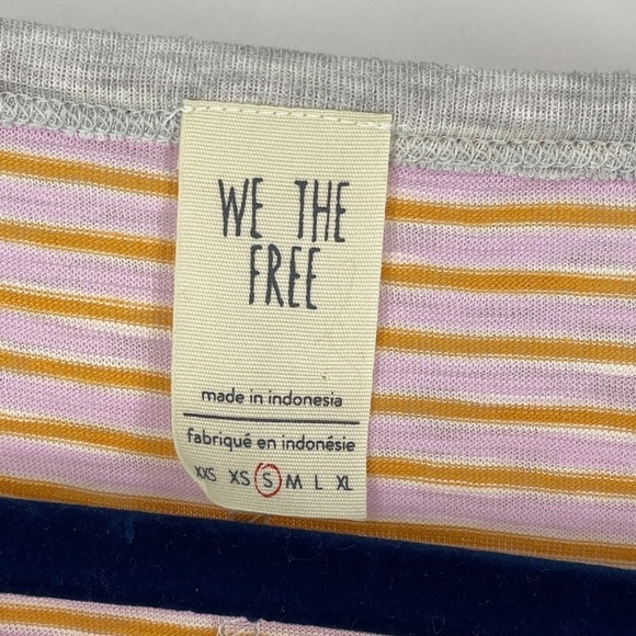 Free People Clare Stripe Tee - Pink Combo - Picture 3 of 5